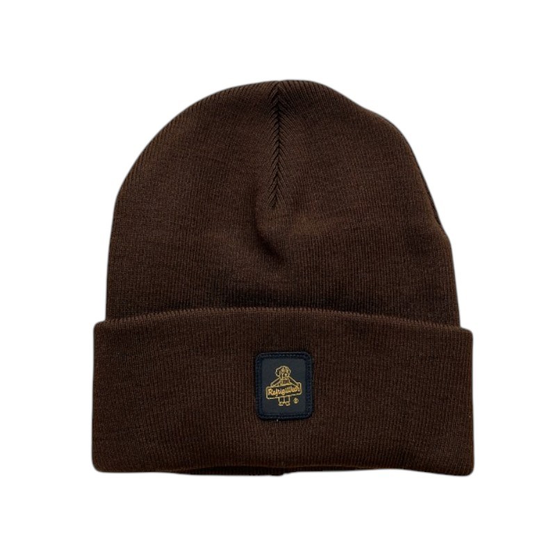 REFRIGIWEAR Clark Hat Brown Beanie With Cuff Fold And Logo Patch 17190₽