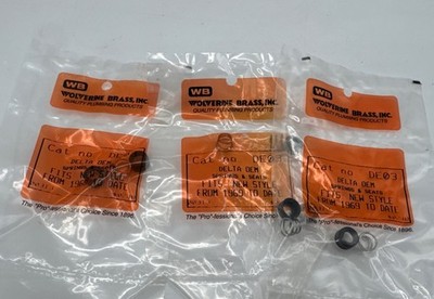 Lot of 3 Replacement Seats and Springs for Delta - Wolverine Brass OEM DE03