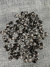 8mm x 10mm Snowflake Obsidian Cabochons, pkg of 4