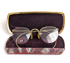 Vintage Bausch  Lomb B L Eyeglasses 12K Gold Filled Semi-Rimless with Case VG