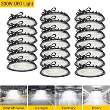 20Pack 200W UFO Led High Bay Light Warehouse Factory Commercial Industrial Light