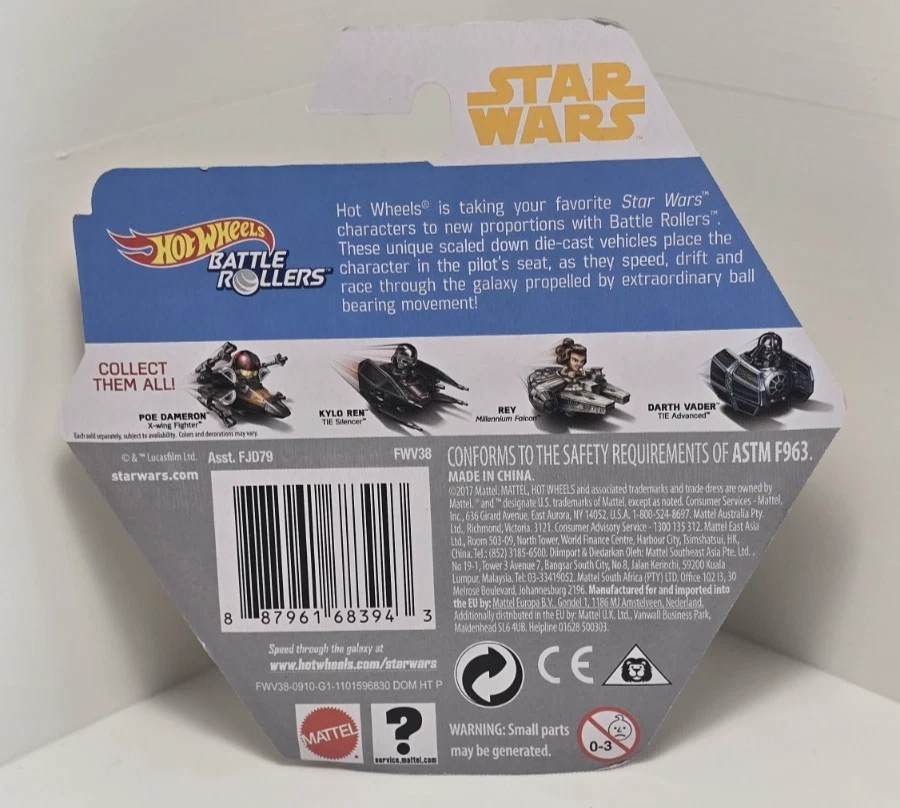 HOT WHEELS - BATTLE ROLLERS STAR WARS - BOBA FETT SLAVE I  - NEW - Image 2 of 2