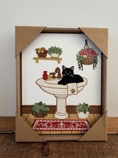 bp home woven artistry black Cat Bathroom Sink Embroidered Woven Wall Art