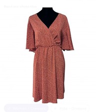 SHEIN CURVE Polka Dot Dress With V Neck And Bell Sleeves 2XL Exellent Condition