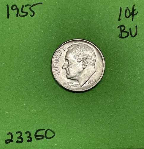 1955 Roosevelt Dime 10c BU Uncirculated Mint State 90% Silver
