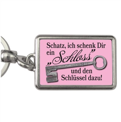 Schatz ich schenk dir ein Schloss Schlüsselanhänger in pink
