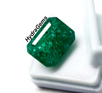 AA Certified Natural Colombian Green Emerald 23.00 CT Vivid Emerald Cut Gemstone