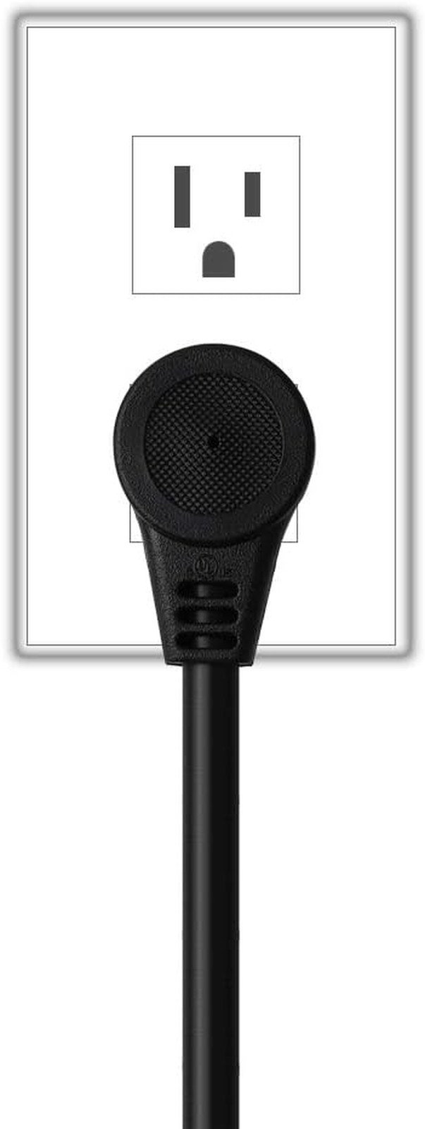 Right Angle (Down Angle) 15 Amp to 20 Amp Plug Adapter Cable UL Listed 14AWG (1F