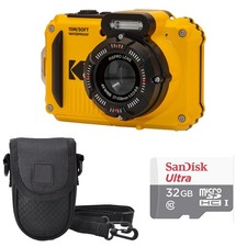 Kodak PIXPRO WPZ2 Digital Camera Yellow  Case  32GB Memory Card