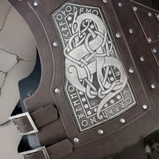 Hiifeur Viking Faux Leather Chest Armour Cosplay Dragon Embossed Halloween