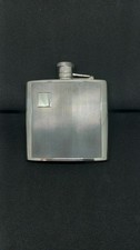 DUNHILL Vintage Flask Deep Silver Plated 8 Ounce Rare Made In England