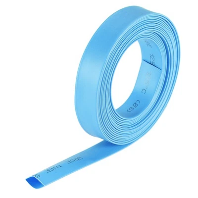 Schrumpfschlauch 8mm Drm. 13,7mm flache Breite 2:1 Kabelhülse 10ft Blau - Bild 1 von 4