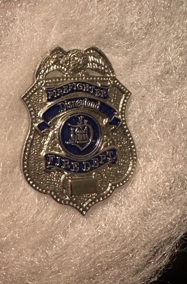 Vintage Disneyland Cast Member Fire Department Firefighter Mini Pin - Image 3 of 4