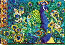 Bead Embroidery Kit DIY "Motley fan" Beaded Needlepoint Craft Set