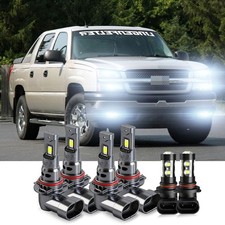 For Chevy Avalanche 2002-2005-6x LED Headlight Bulbs high Low Beam Fog Light