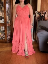 Coral Long Evening Gown Prom Dress Size 6. NWT