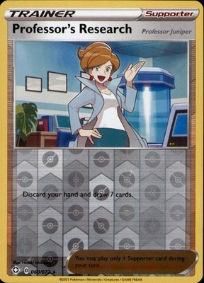 Professor's Research 060/072 Rare Shining Fates Pokemon Reverse Holo Near Mint