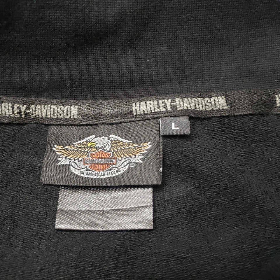 Chaqueta Suéter Harley Davidson Mujer Grande Negra Cremallera Completa Calavera Bordada Foto 3 de 4