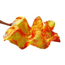 Belly Dance Real Silk Fans,Women 150  90cm 1 Pair Left Right Silk Long Fan...