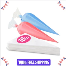 50 Pcs 16 Inch Disposable Piping Bags Large Pastry Icing Cake Decorating