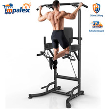 Power Tower Dip Station Pull Up Bar Multi-Function Push Up Workout