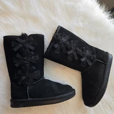 Koolaburra By UGG Victoria Tall Girls Size 1  Black Suede Winter Boot 1020171