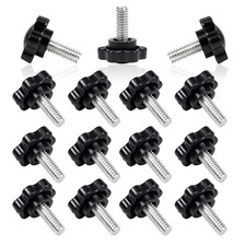 15Pcs 1/4"-20 x 5/8" Thumb Nuts Black Knurled Plastic Knob