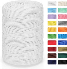 Macrame Cord 3Mm X 328Yd 100 Natural Cotton Macrame Rope 4 Strand Twisted C