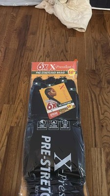 6X X-Pression Pre-Stretched Braiding Hair 58'' African Collection Black