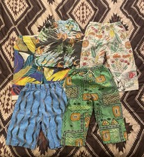 Vintage 80s Abstract Neon Hawaiian Shorts Board Shorts Lot Of 5 Youth Medium