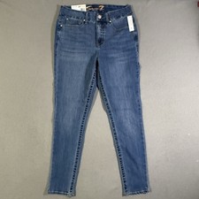 Seven7 Tummy Less Skinny Jeans Women 12 Blue Denim High Rise Stretch NWT
