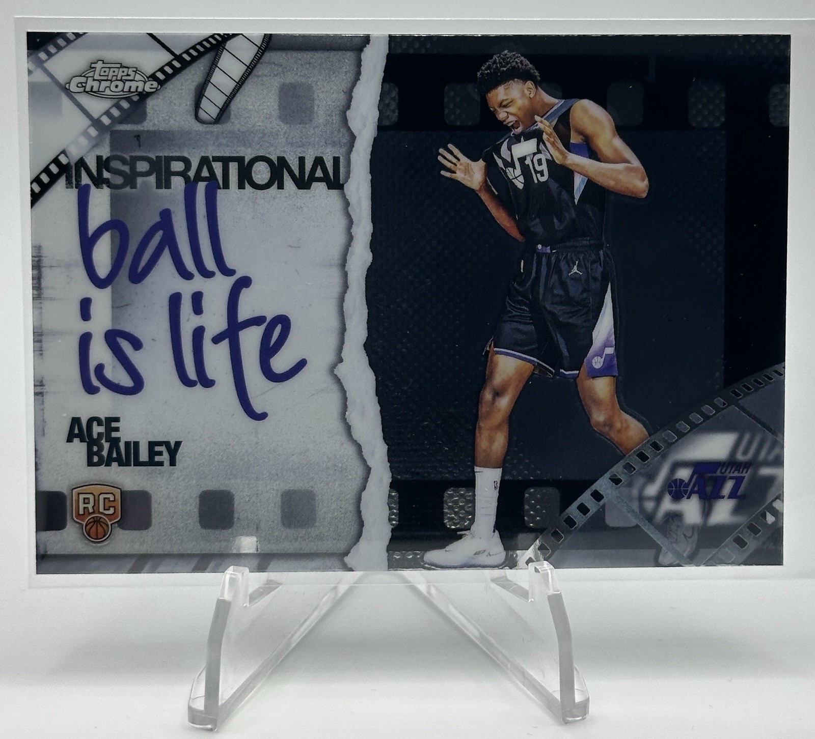 Ace Bailey 2025-26 Topps Chrome Basketball Inspirational Ball Is Life Jazz RC