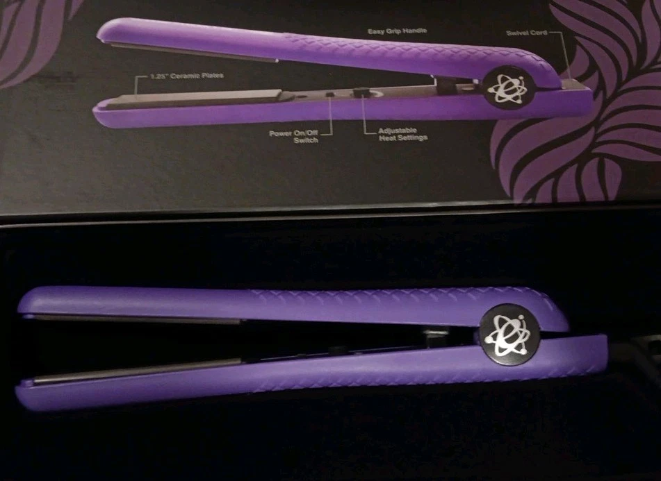 Plancha plana de cerámica de iones negativos Evalectric Deep Purple Pro Classic Styler Foto 2 de 3