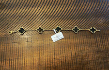 Clover Bracelet Yellow Gold Black Onyx