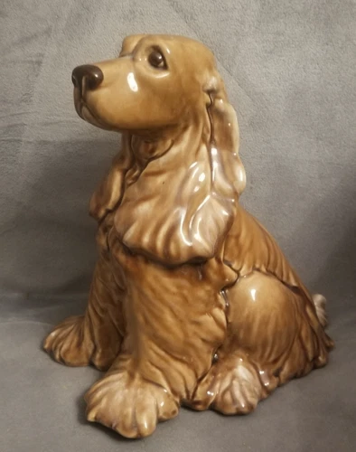VTG 50's Royal Haeger Pottery sitting Cocker Spaniel dog 9" statue R 735 USA