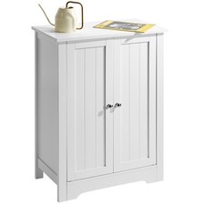 Mobiletto Armadietto Bagno 2 Ante Mobile Armadio in Legno MDF Bianco 60x30x80cm