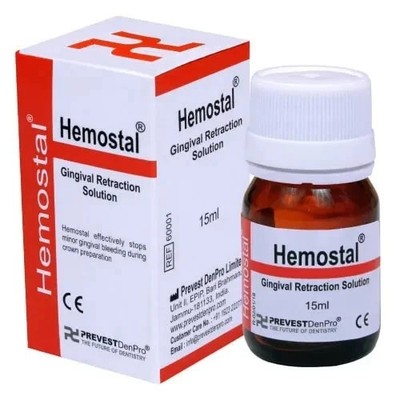 2 X Dental HEMOSTAL Liquid 15ml Pack for Gingival Retraction Solutions