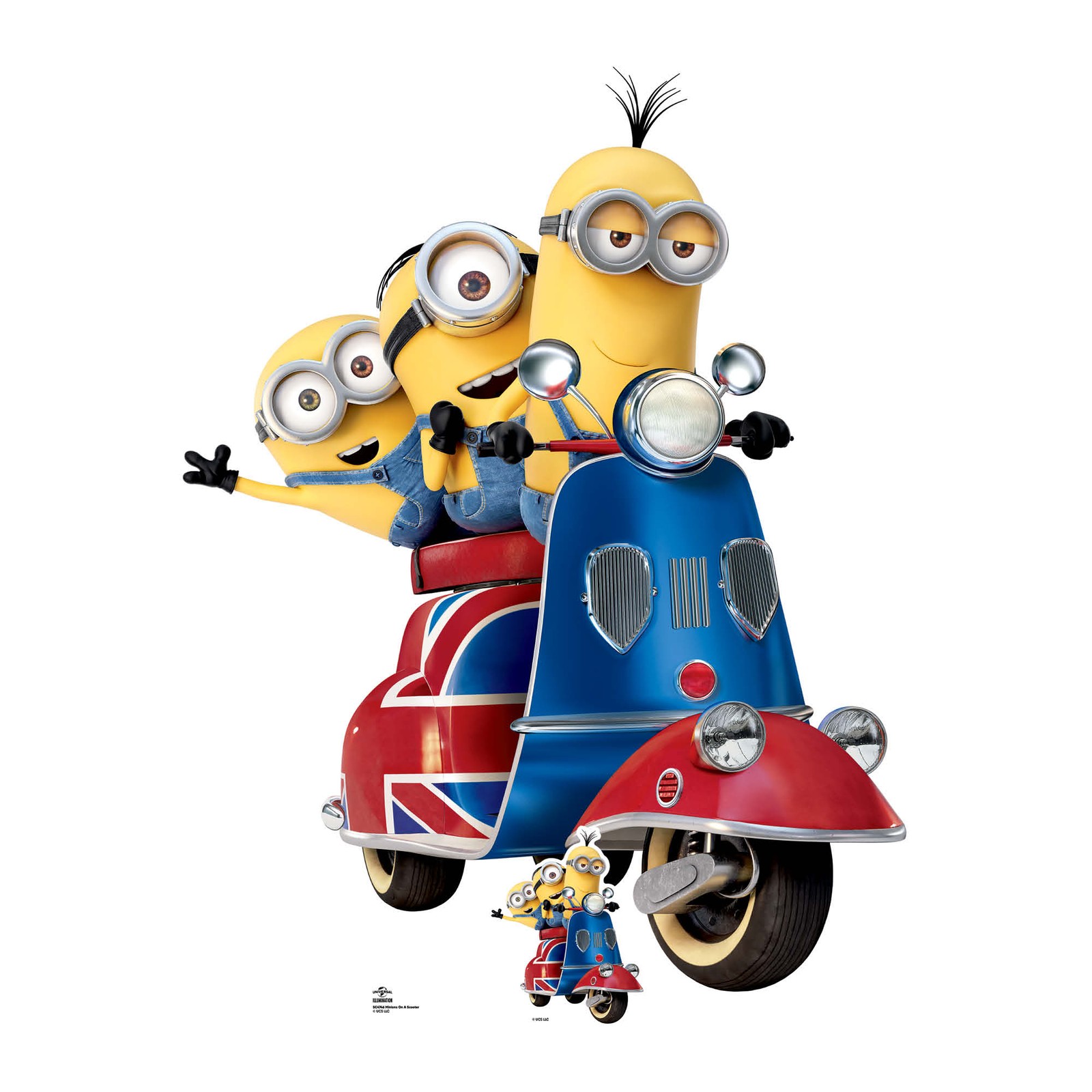 Minions on a Scooter Cardboard Cutout with Free Mini Standee / Standup