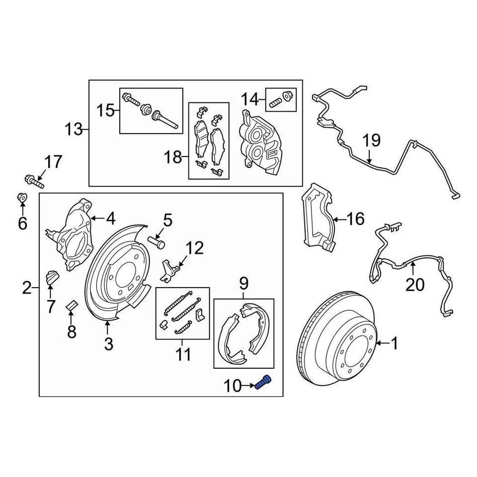 For Ford F-450 Super Duty 2005-2022 Ford 5C3Z2041AB Rear Parking Brake Adjuster Foto 3 de 4