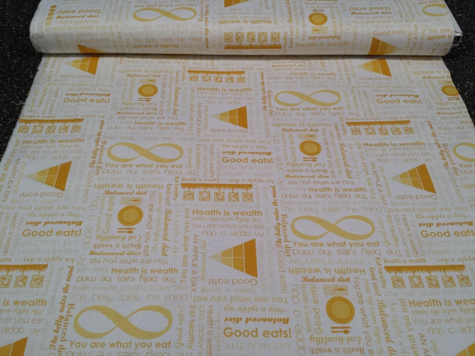 Super Foods BTY Studio 8 Acolchado Tesoros Alimentación Saludable Pirámide Dieta Amarillo Foto 3 de 3