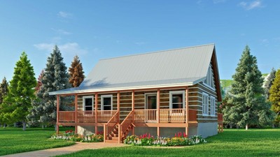 Log Cabin Kit Dried In Package Thompson Ridge 36 X 26 1251 Sf