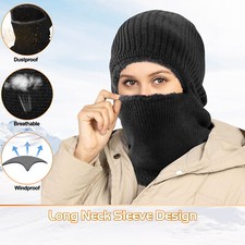 Windproof Fleece Neck Winter Warm Balaclava Ski Full Face Mask for Cold Weather