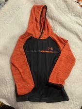 Under Armour Boys Orange and Gray Hoodie Youth 5