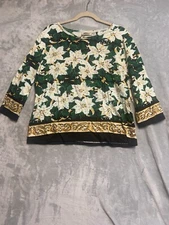 Collections Etc Womens Floral Top Size L