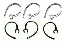 Set of 6 Replacement Bluetooth Ear Loop Hook Clip Clear/Black 6mm