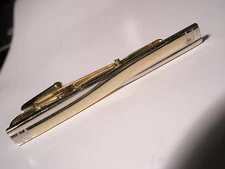 2-3/16" Uber Thin Simple Design Silver Tone Vintage Tie Bar Clip
