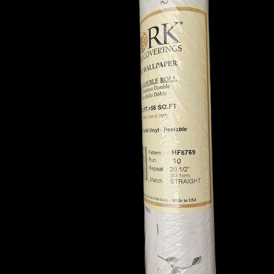 Papel Pintado Patrón Hiedra y Baya Lote de 2 Rollos Revestimiento de Pared Total 112 Pies Cuadrados Nuevo Foto 3 de 4