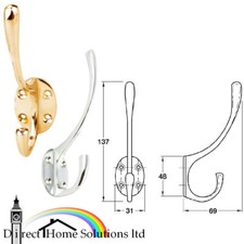 Hafele Hemlock gancio per cappello e cappotto appendiabiti da parete ottone lucido/cromo ganci per corridoio