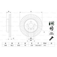 Bosch 2X Bremsscheibe 348 BelüFtet 0 986 479 772