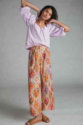 Farm Rio Toscana Pleated Wide-Leg Pants Size XS New | eBay
